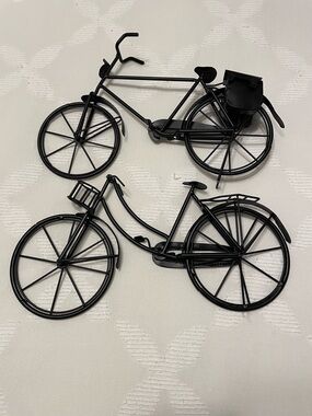 Black Metal Bicycle Wall Decor - Set of 2